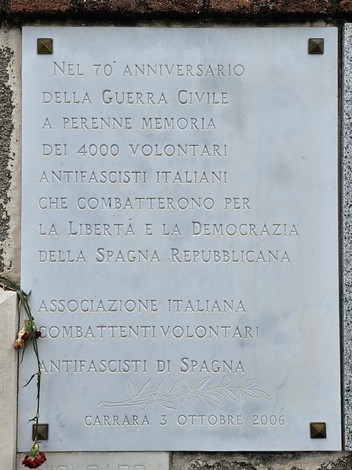 Memoriale dedicato alle Brigate Internazionali, commemorando i volontari antifascisti italiani che lottarono per la libertà in Spagna.