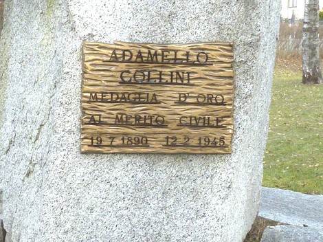 Monumento a Collini, dedicato alla memoria e al coraggio, in onore del medagliato d'oro al merito civile.