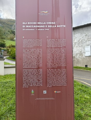 Monumento commemorativo degli eccidi della Creda, Maccagnano e della Botte, avvenuti tra il 29 settembre e l'1 ottobre 1944.