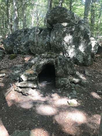 Ruderi del Campo del 7° battaglione "Ovidio Sabatini" immersi nella natura.