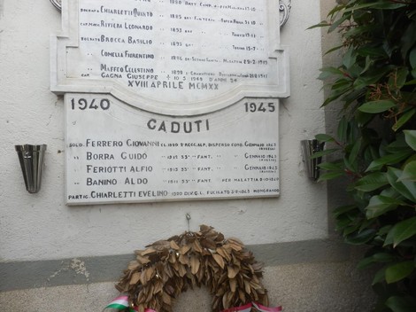 Lapidi commemorative dei caduti di Cerrione, onore e memoria per gli eroi del 1940-1945.