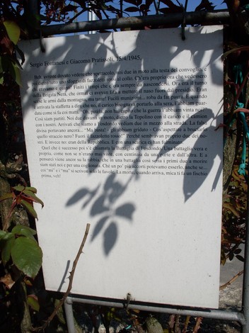 Cippo commemorativo a Fontanesi e Pratissoli, in ricordo di Sergio Fontanesi e Giacomo Pratissoli.