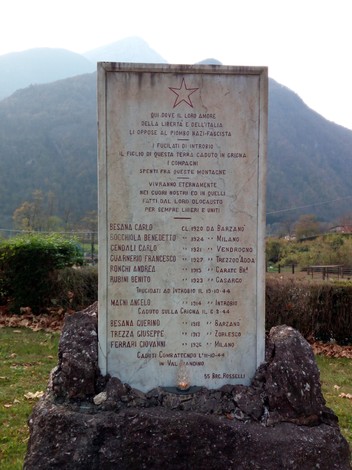 Monumento ai caduti della Resistenza ad Introbio, in memoria dei combattenti per la libertà.
