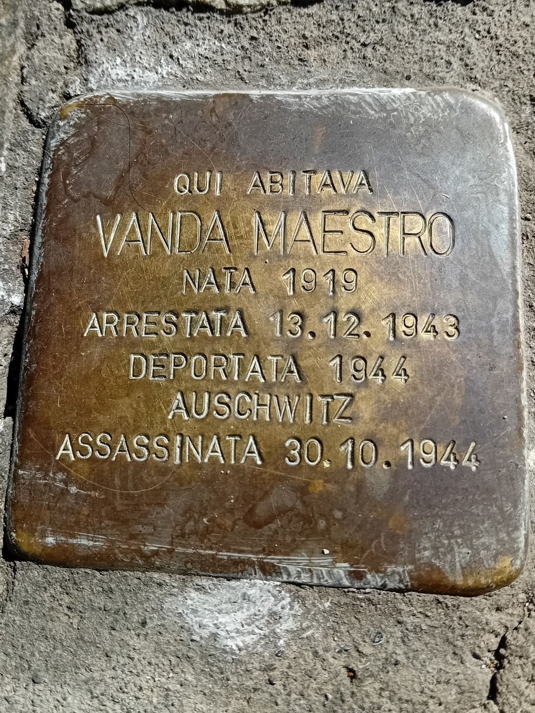 Pietra d'inciampo a Maestro, Comune di Torino (TO), foto 1