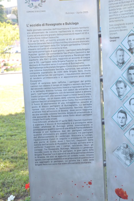 Monumento ai partigiani con pannelli informativi sulla Resistenza e l'eccidio di Rovagnate e Bulciago.