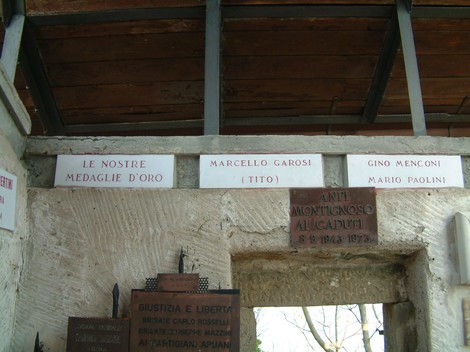 Ingresso del Parco della Resistenza del Monte Brugiana, dedicato alla memoria dei caduti.