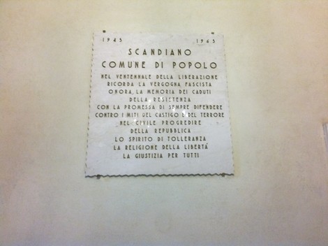 Lapidi commemorative del municipio di Scandiano, celebrate nel ventennale della Liberazione.