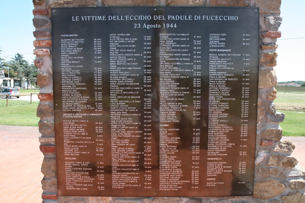 Monumento commemorativo alle vittime dell'eccidio del Padule di Fucecchio, avvenuto il 23 agosto 1944.