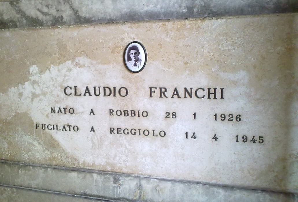 Sacrario dei caduti per la Liberazione di Luzzara, in memoria di Claudio Franchi.