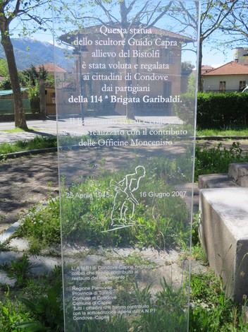 Monumento al partigiano dedicato ai combattenti della Brigata Garibaldi a Condove, realizzato dallo scultore Guido Capra.