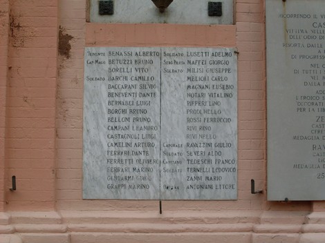 Lapidi commemorative ai caduti di Castellarano, un tributo alla memoria degli eroi locali.