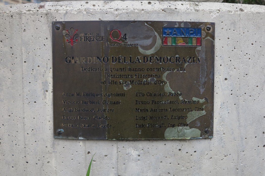 Monumento del Giardino della Democrazia, dedicato ai resistenti fiorentini e alla memoria di Medaglia d'Oro.