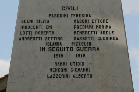Monumento ai caduti di Asciano, commemorazione in onore dei veterani della Prima Guerra Mondiale.