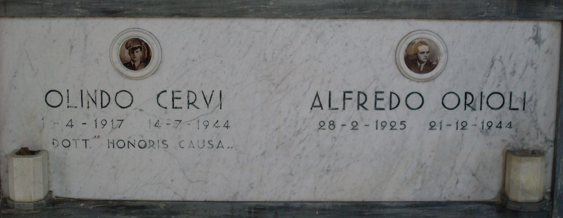 Sacrario dei caduti di Campegine, commemorazione di Olindo Cervi e Alfredo Orioli, vittime della Seconda Guerra Mondiale.