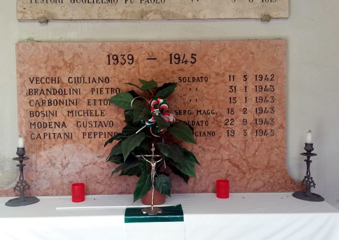 Cappella ai caduti di Redavalle, commemorazione in onore dei soldati della Seconda Guerra Mondiale.