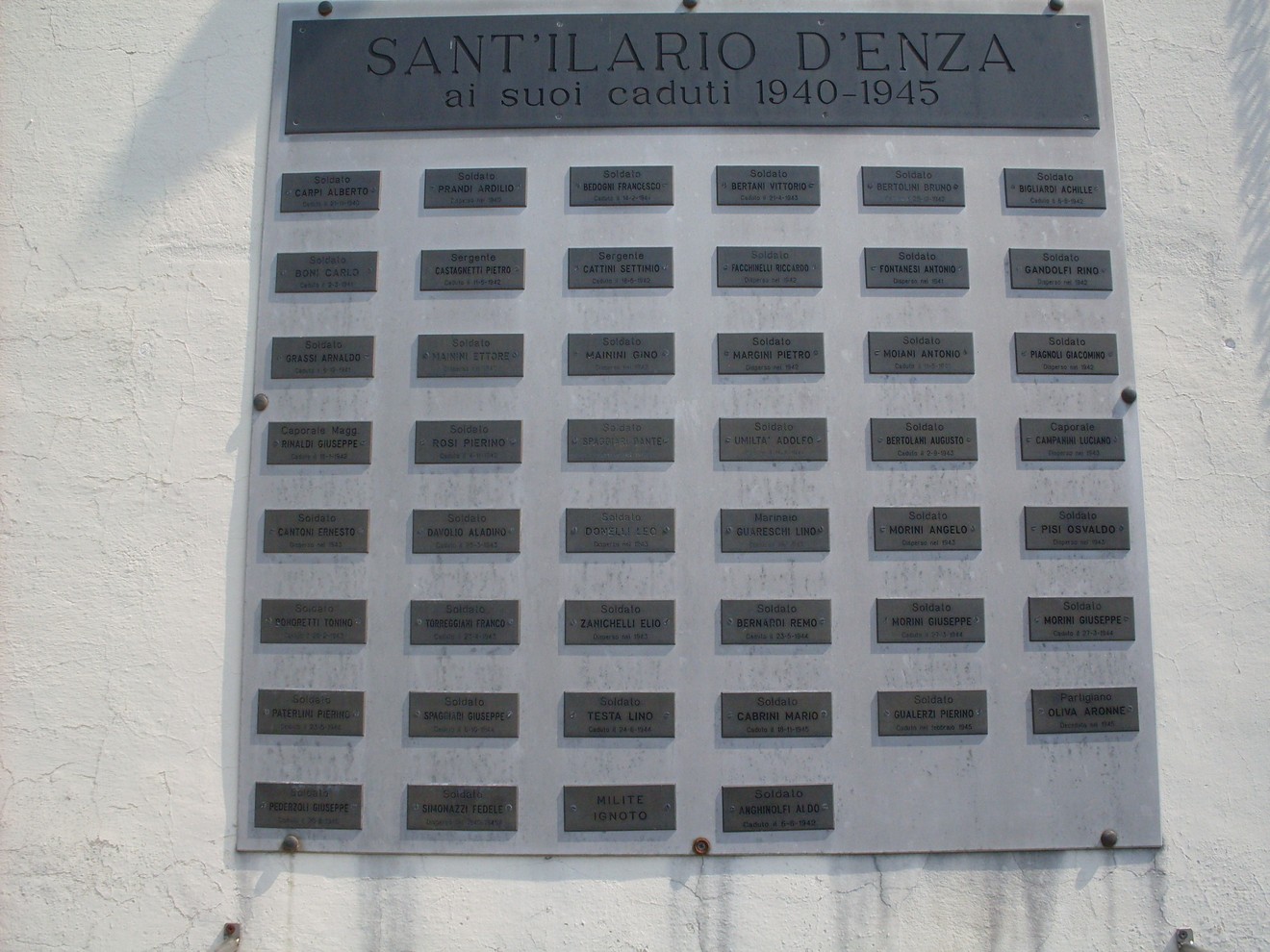 Monumento ai Caduti di Sant'Ilario, commemorazione dei soldati vissuti tra il 1940 e il 1945.