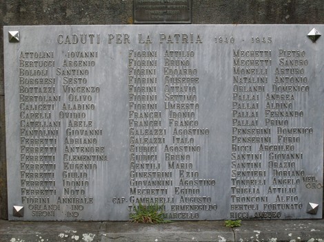 Monumento ai Caduti di Collagna, commemorazione della memoria e del sacrificio dei soldati tra il 1940 e il 1945.