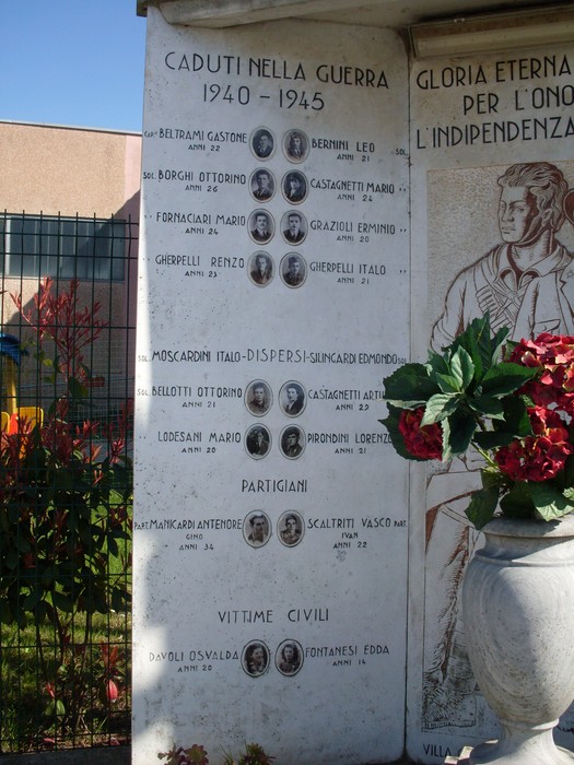 Monumento ai Caduti di Villa Gazzata, commemorazione dei soldati e delle vittime civili della Seconda Guerra Mondiale.