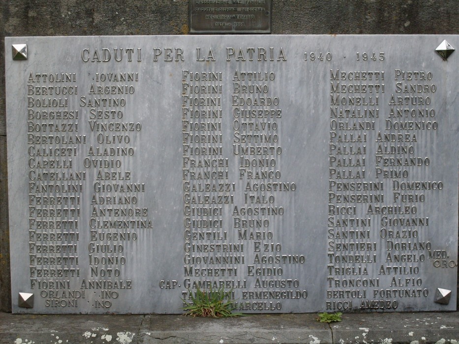 Monumento ai Caduti di Collagna, commemorazione della memoria e del sacrificio dei soldati tra il 1940 e il 1945.