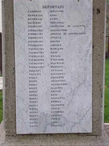 Monumento dedicato ai caduti e ai deportati, simbolo di memoria e rispetto per le vittime.