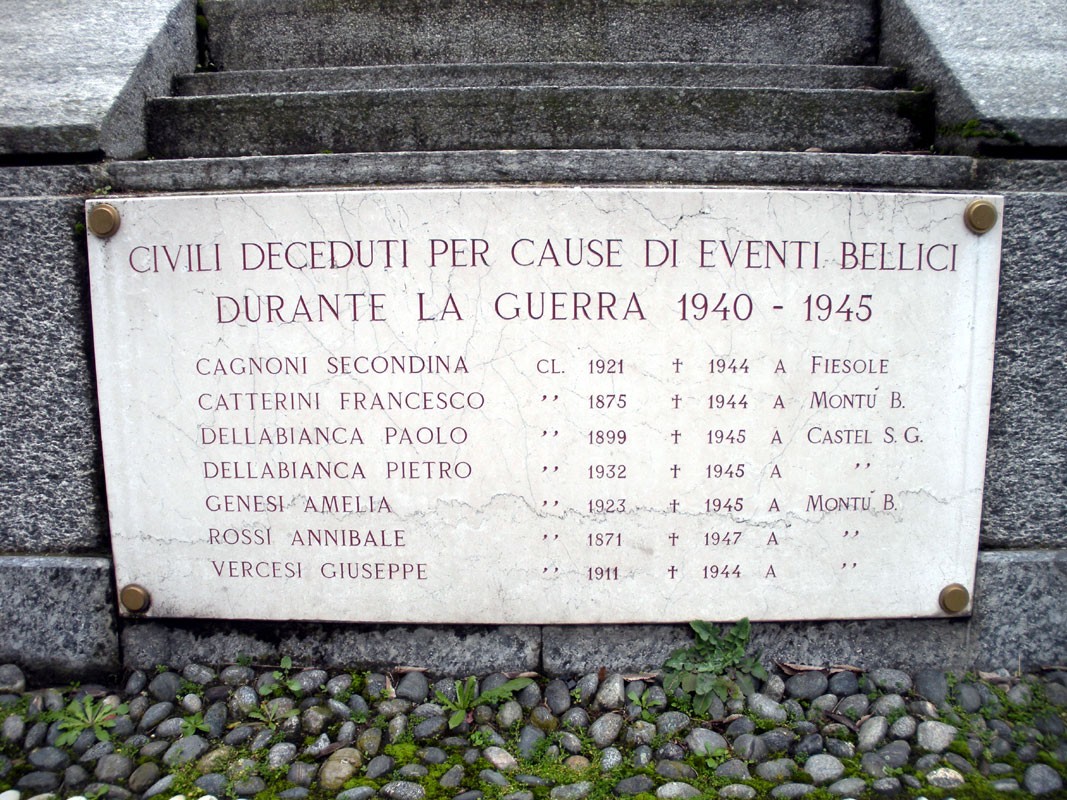 Monumento ai caduti di Montù Beccaria, commemorazione dei civili deceduti durante la guerra 1940-1945.