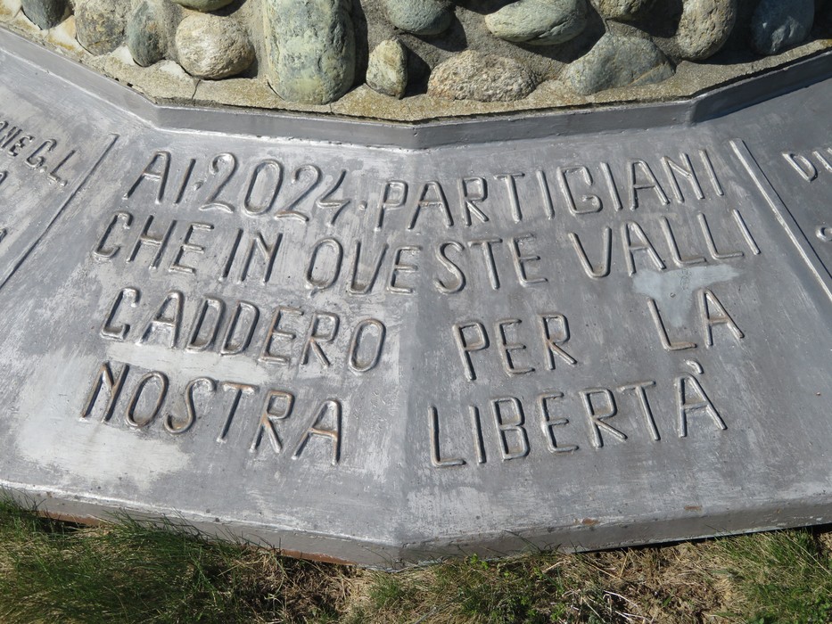 Monumento alle brigate partigiane, commemorazione dei partigiani caduti per la libertà nelle valli.