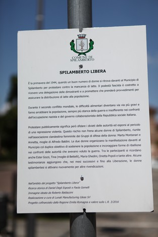 Immagine che rappresenta l'iniziativa "Spilamberto libera" con informazioni su eventi e partecipazione della comunità.