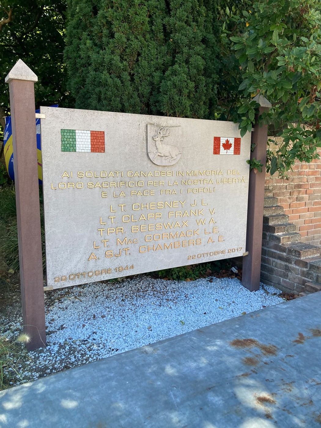 Lapide ai Caduti canadesi, Comune di Cervia (RA), foto 1