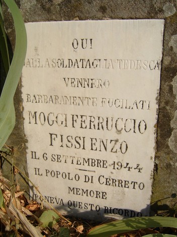 Monumento commemorativo a Moggi e Fissi, in memoria dei fucilati il 6 settembre 1944 a Cerreto.