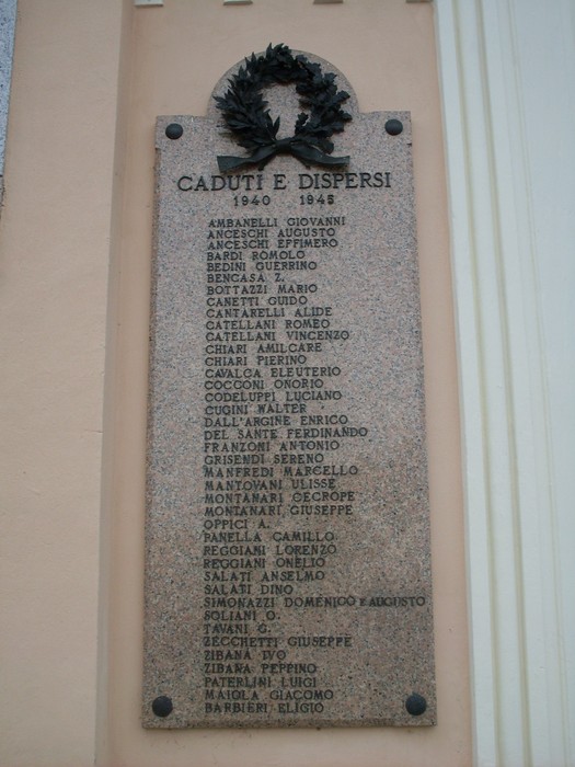 Lapidi commemorative ai Caduti e Dispersi di Gattatico, onore ai valorosi del 1940-1945.