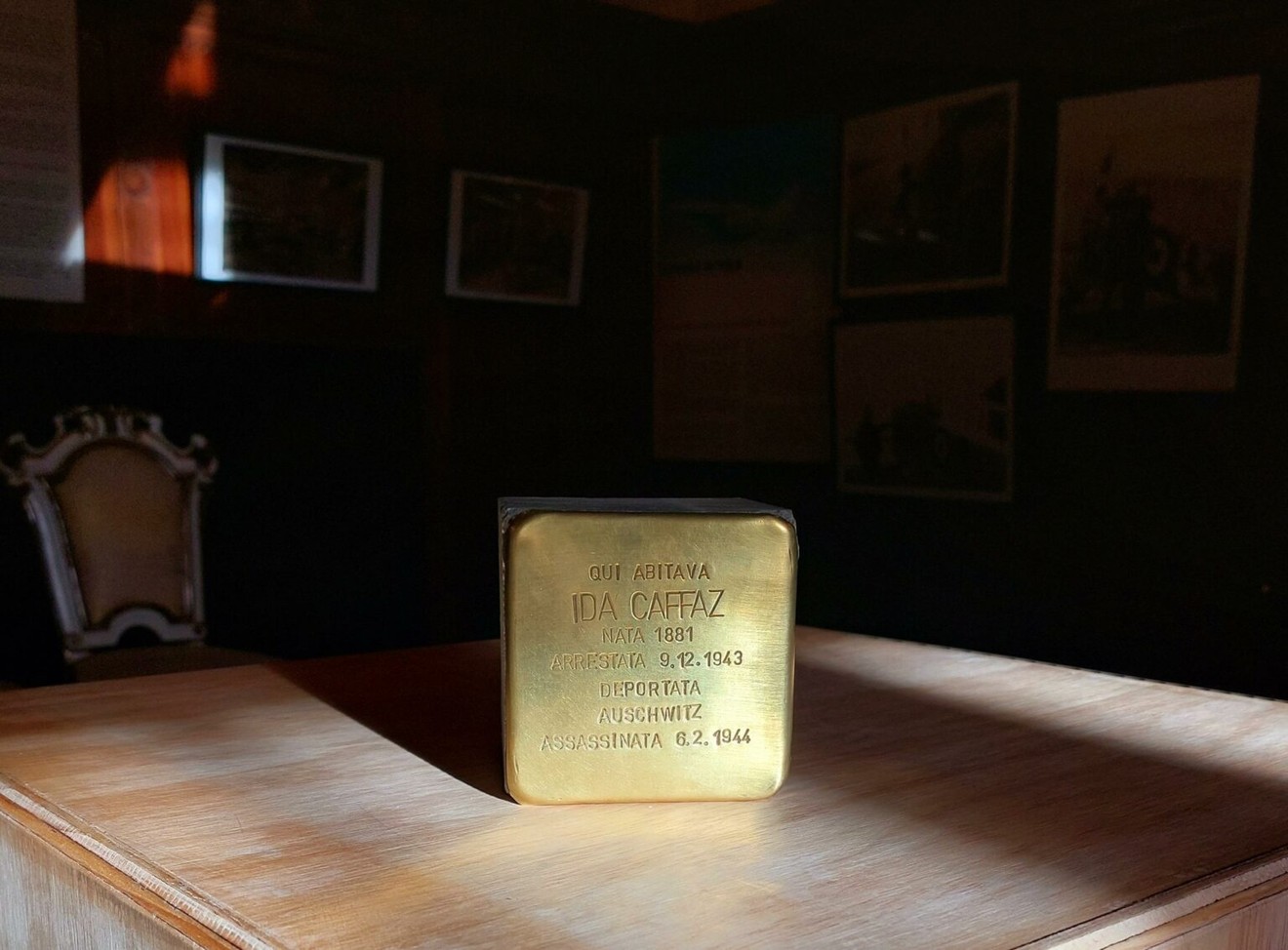 Pietra d'inciampo dedicata a Ida Caffaz, memoria per le vittime dell'Olocausto.