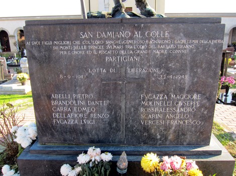 Monumento ai caduti partigiani di San Damiano al Colle, commemorazione della lotta di liberazione.