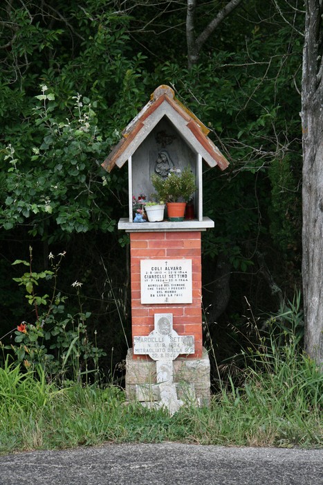 Tabernacolo di Marina di Vecchiano, un luogo di devozione circondato dalla natura.