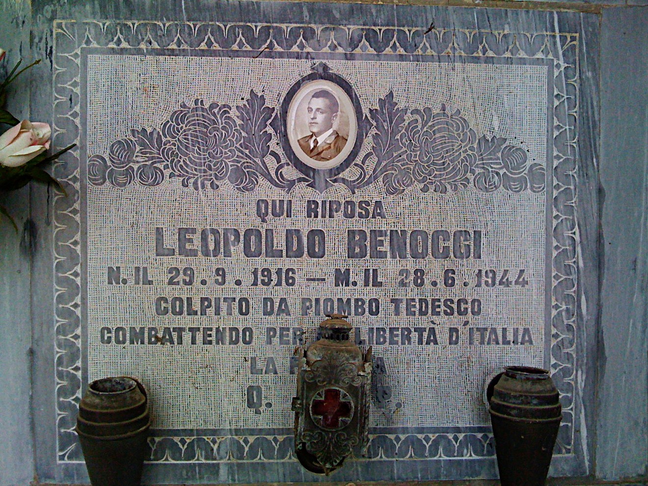 Tomba di Leopoldo Benocci, commemorazione di un combattente per la libertà d'Italia.