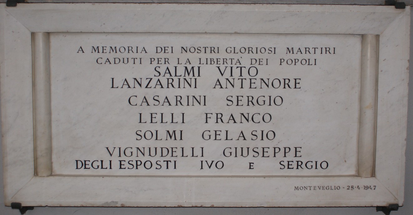 Lapide in memoria dei caduti di Monteveglio, dedicata ai martiri per la libertà dei popoli.