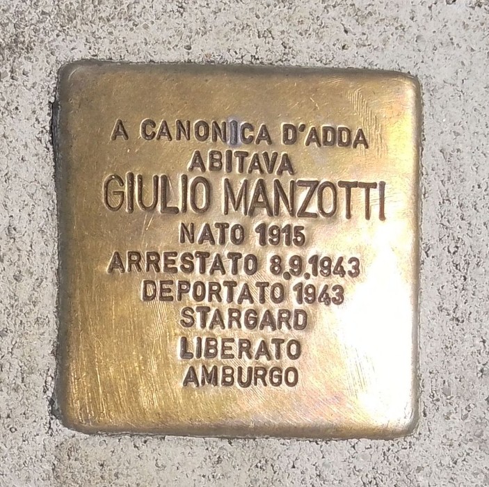 Pietre d'inciampo a Bonfanti, Manzotti e Pisoni, Comune di Canonica d'Adda (BG), foto 2