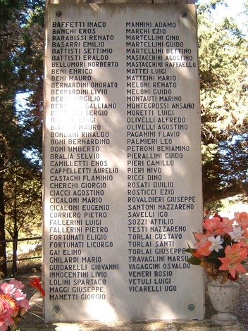 Cippo commemorativo dei Martiri di Niccioleta, onore ai caduti della resistenza.