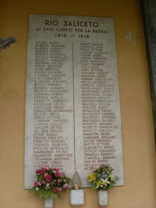 Sacrario dei Caduti per la Libertà di Rio Saliceto, commemorazione dei soldati della Grande Guerra.