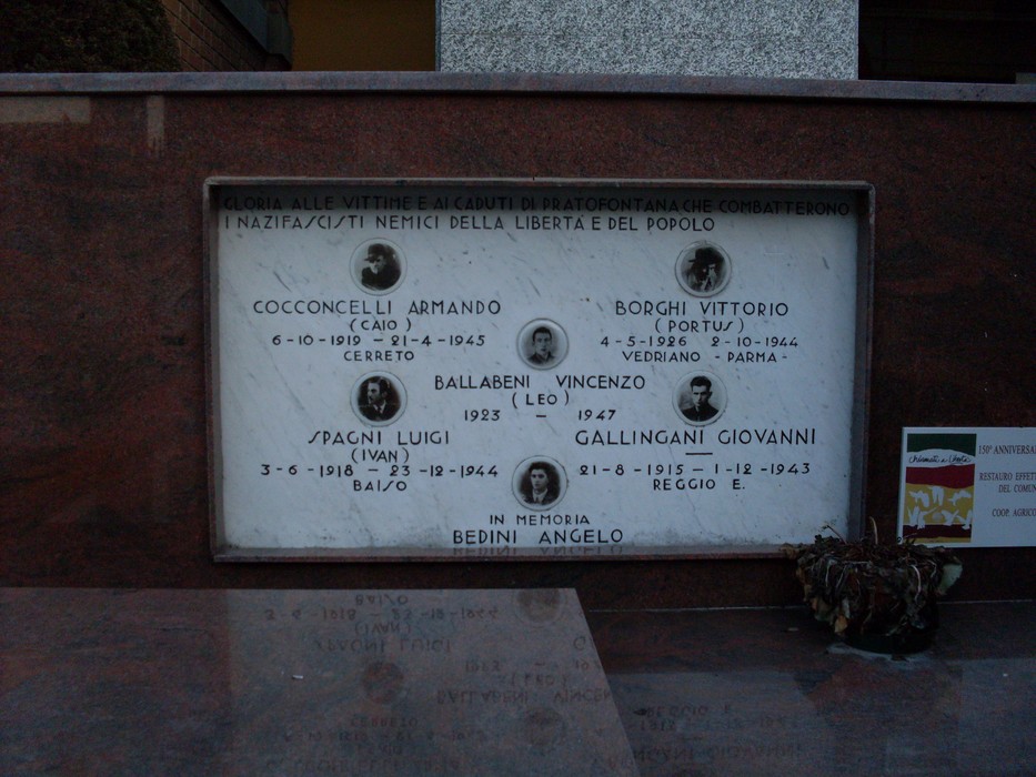 Monumento ai Caduti di Pratofontana, memoriale dedicato ai soldati e alle vittime della libertà del popolo.