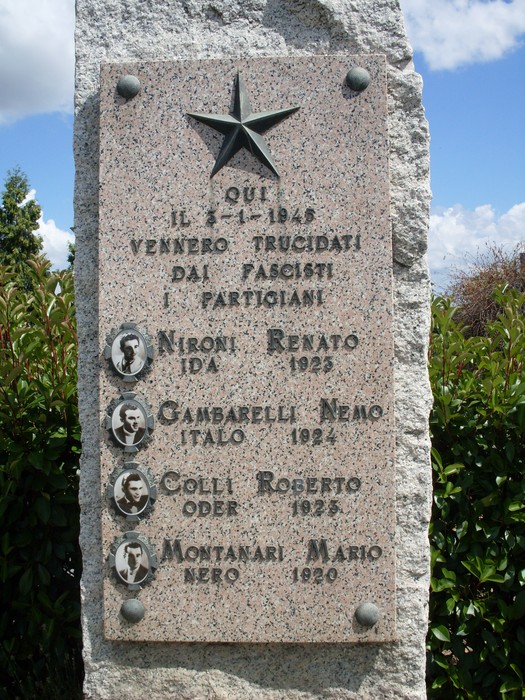 Monumento commemorativo dedicato ai partigiani Nironi, Gambarelli, Colli e Montanari, martiri della Resistenza.